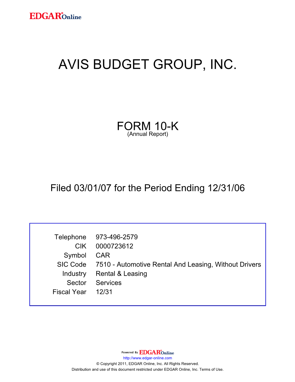 Avis Budget Group, Inc