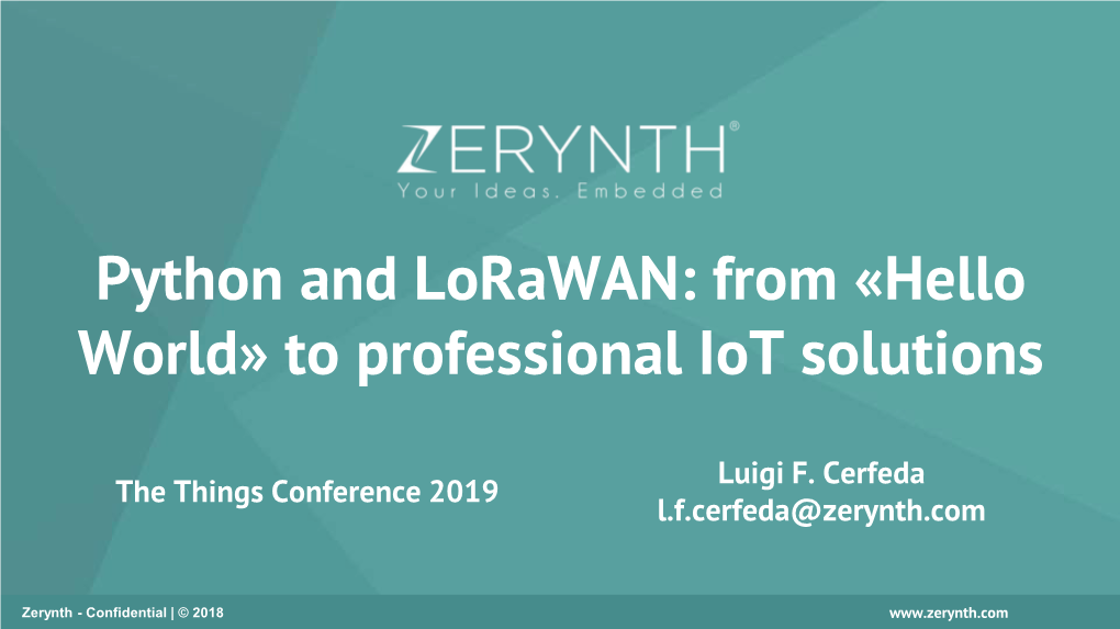 Python and Lorawan: from «Hello World» to Professional Iot Solutions