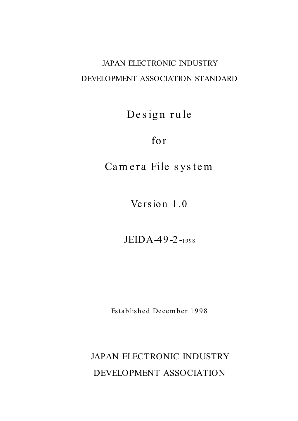 Design Rule for Camera File System
