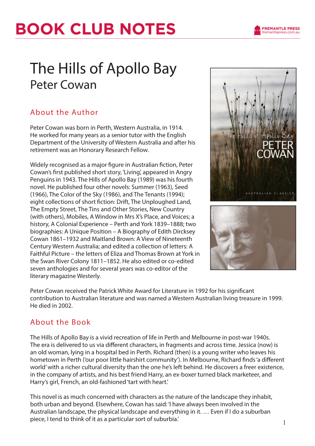 The Hills of Apollo Bay Peter Cowan