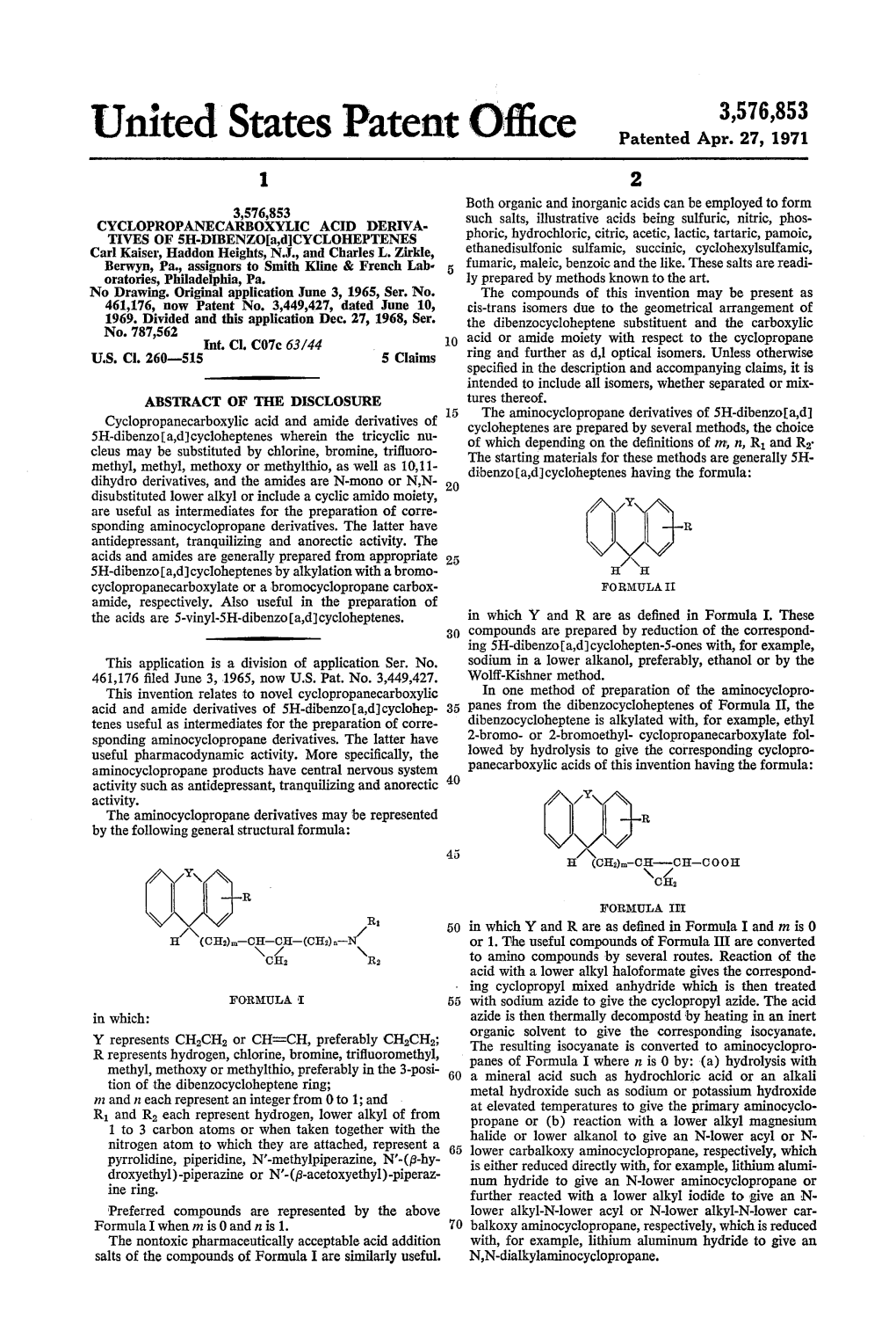 United States Patent Office Patented Apr