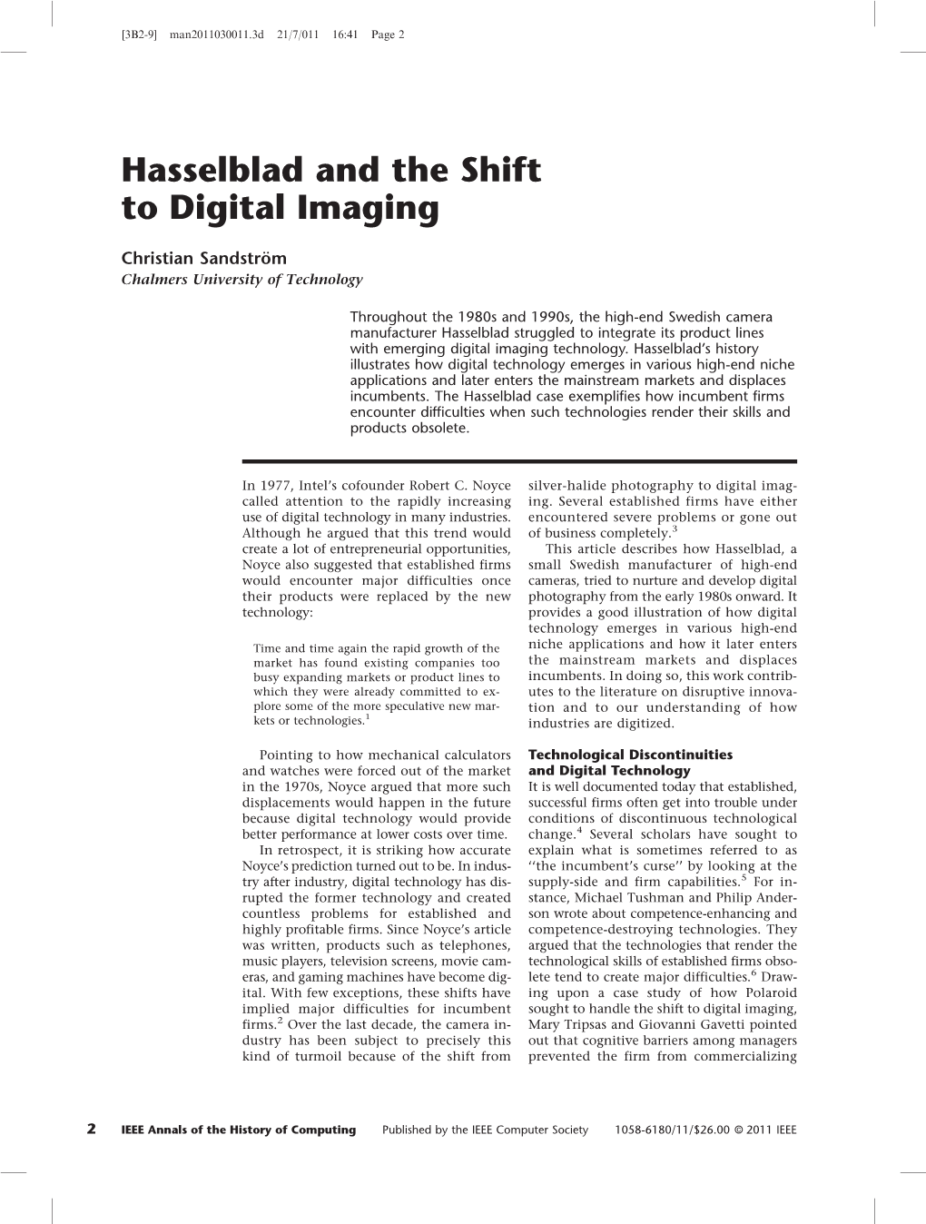 Hasselblad and the Shift to Digital Imaging