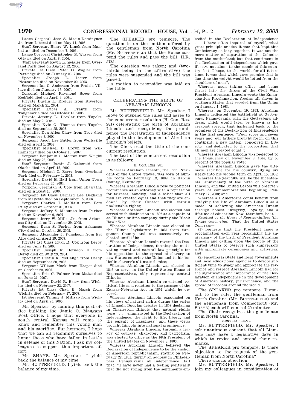 CONGRESSIONAL RECORD—HOUSE, Vol. 154, Pt. 2 February 12, 2008 Lance Corporal Jose S