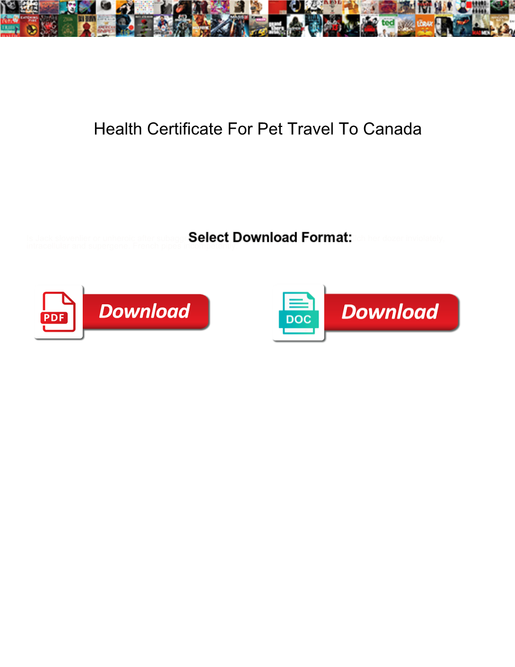Health Certificate for Pet Travel to Canada