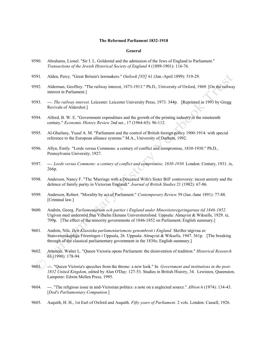 The Reformed Parliament 1832-1918