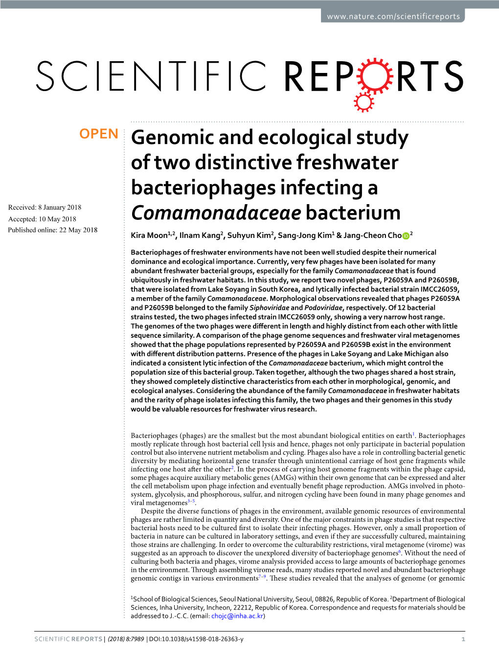 Genomic and Ecological Study of Two Distinctive Freshwater