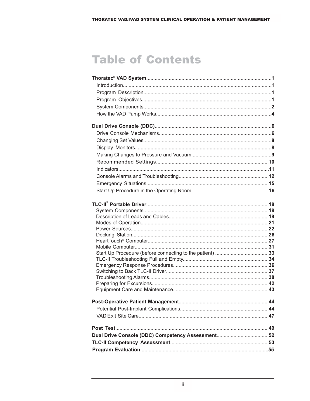 Table of Contents