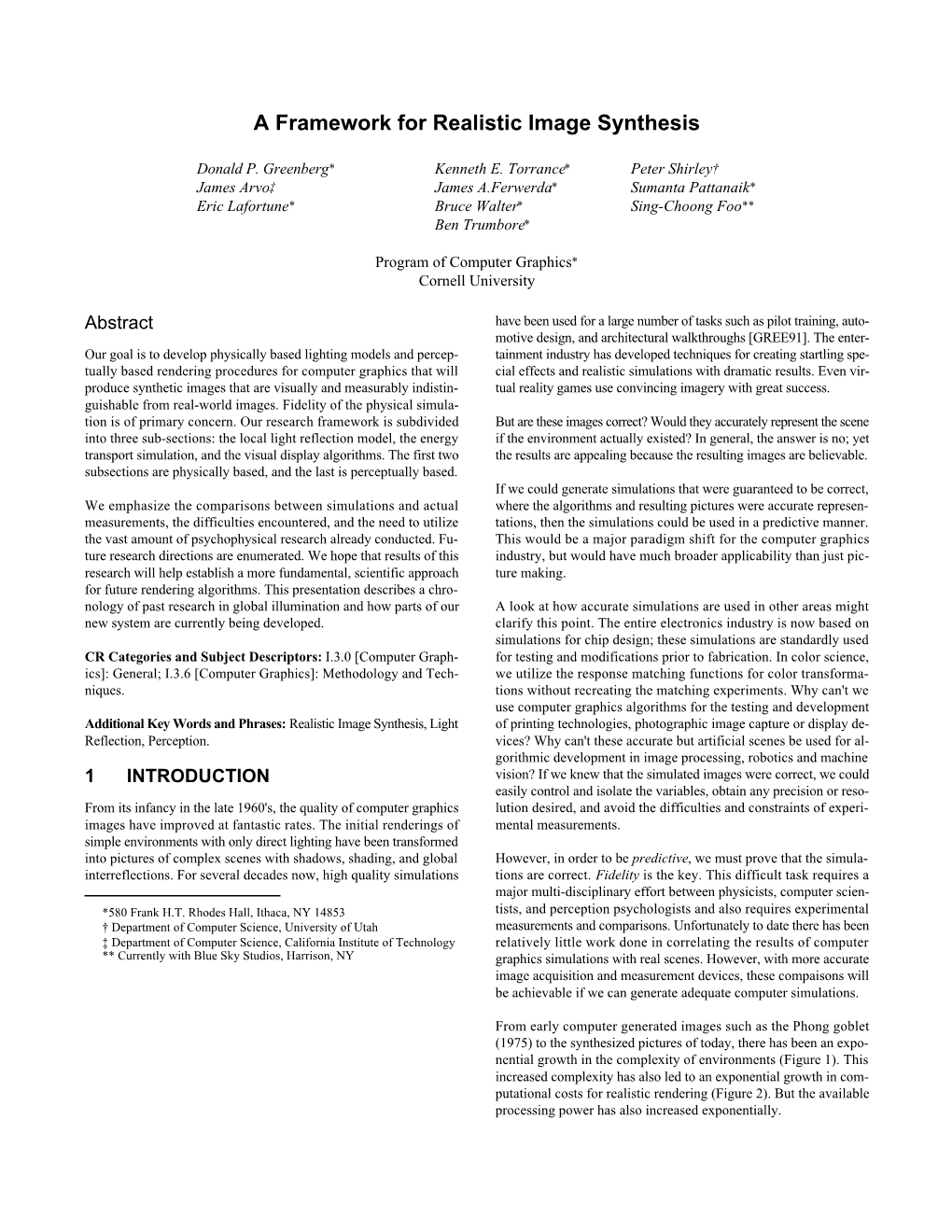 A Framework for Realistic Image Synthesis