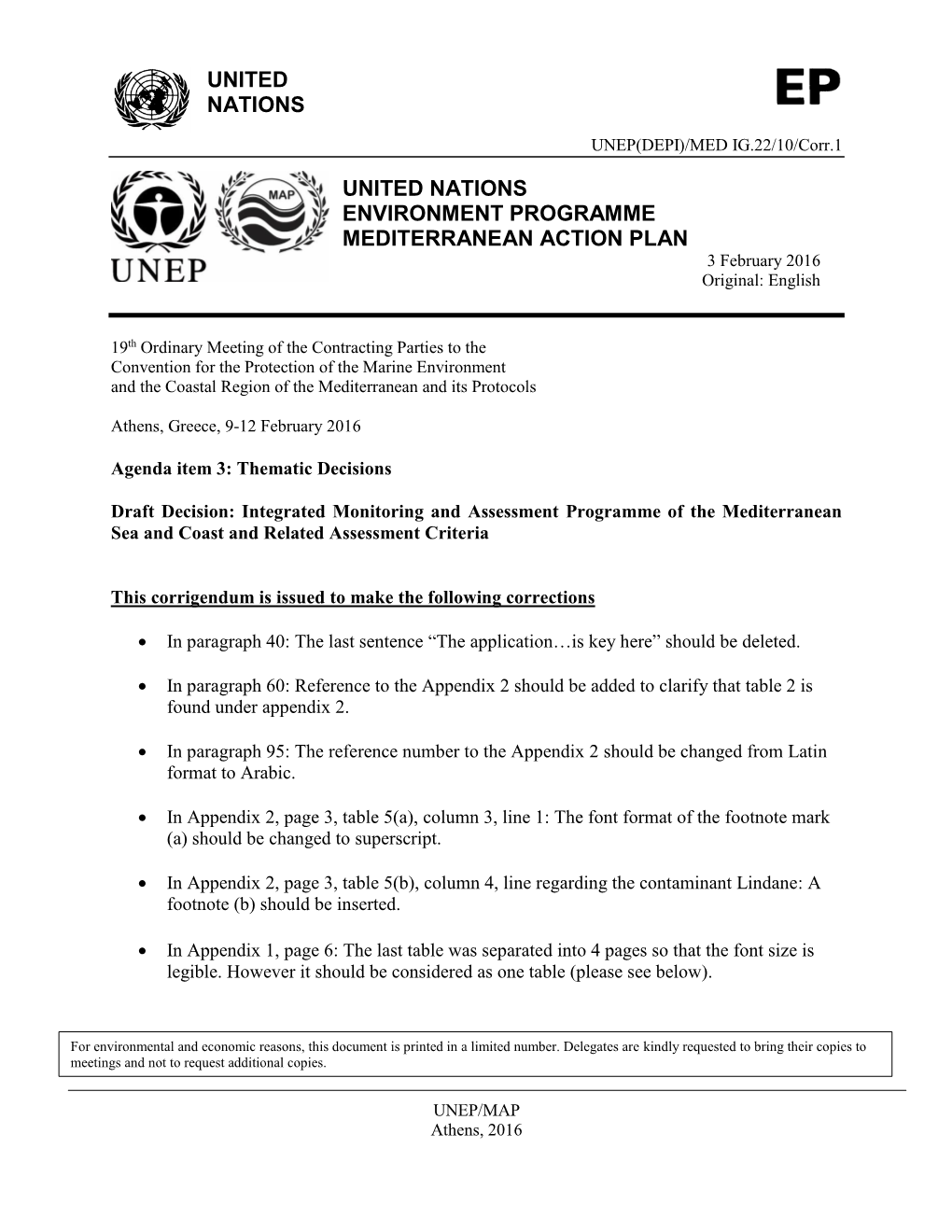 United Nations United Nations Environment Programme