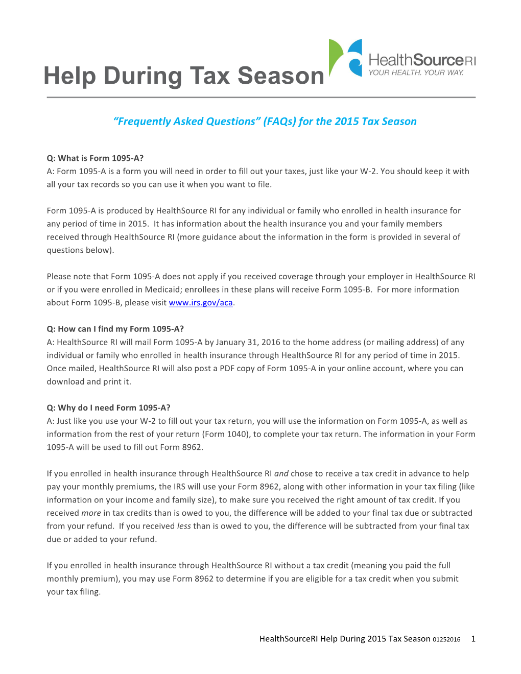 Help During Tax Season