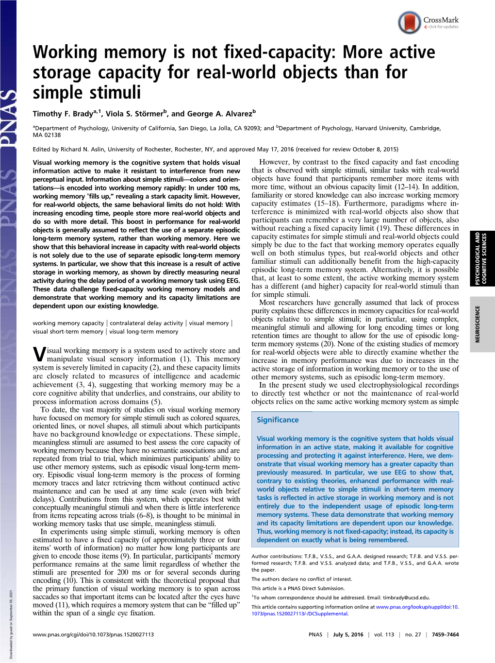 Active Storage Capacity for Real-World Objects Than for Simple Stimuli