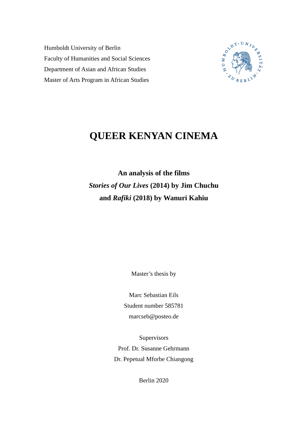 Queer Kenyan Cinema
