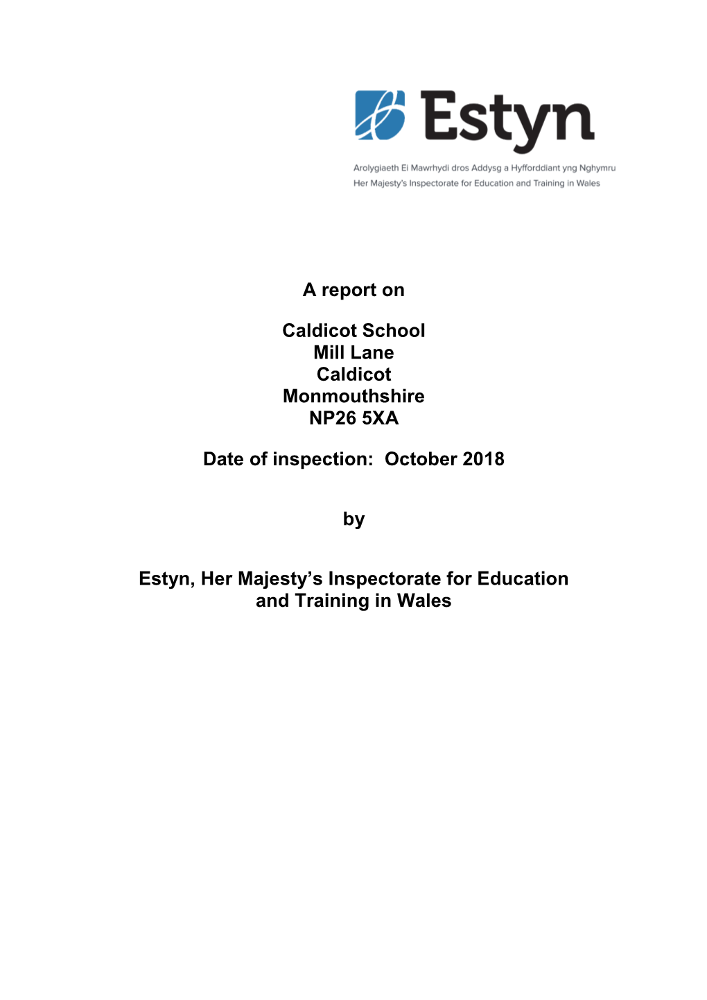 Inspection Report Caldicot School 2018
