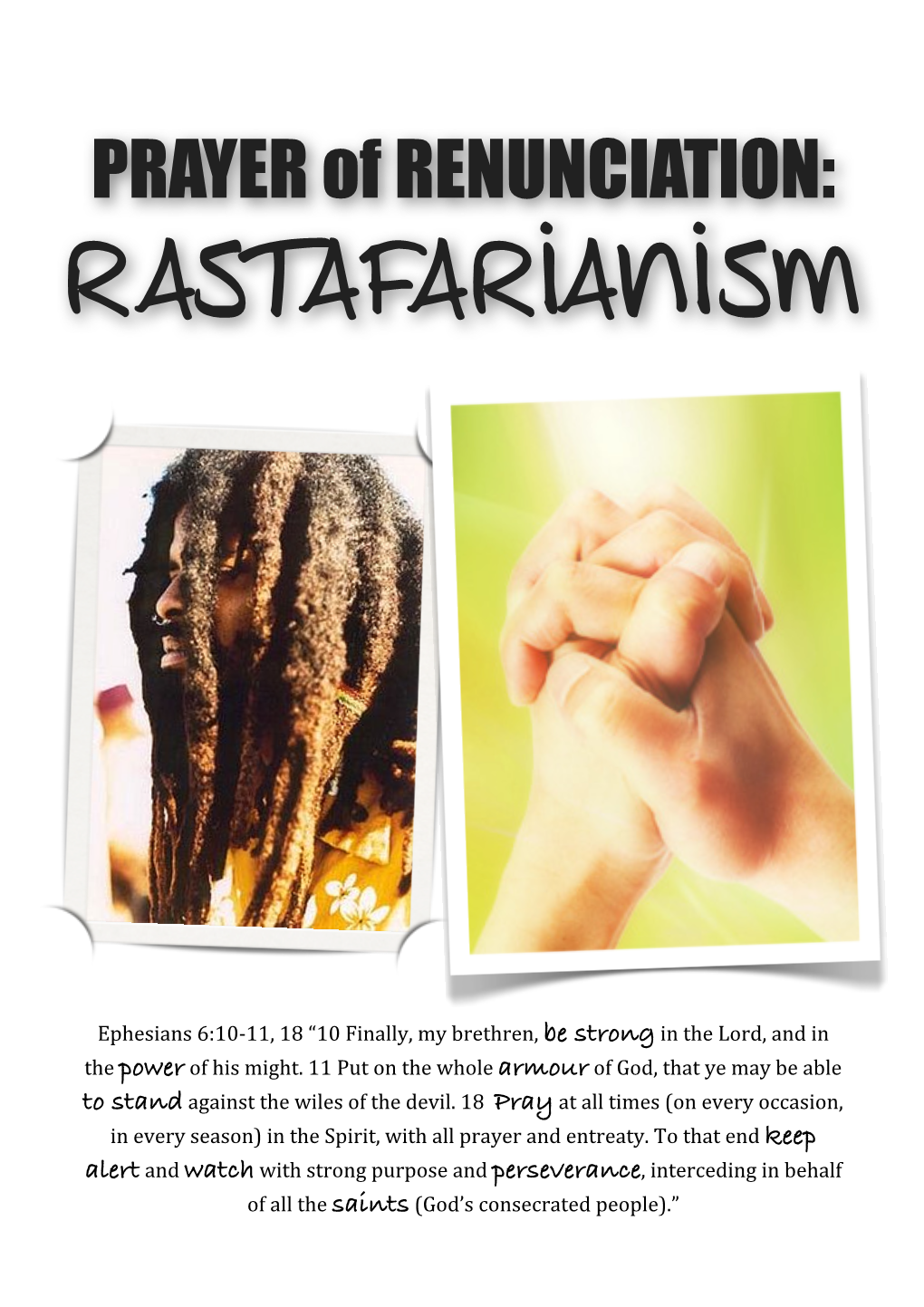 Prayers RASTAFARIANISM