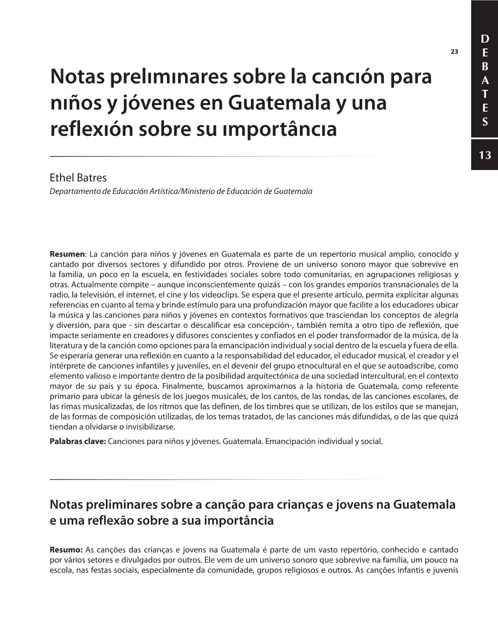 Notas Prelımınares Sobre La Cancıón Para Nıños Y Jóvenes En Guatemala Y Una Reflexıón Sobre Su Importâncıa 25