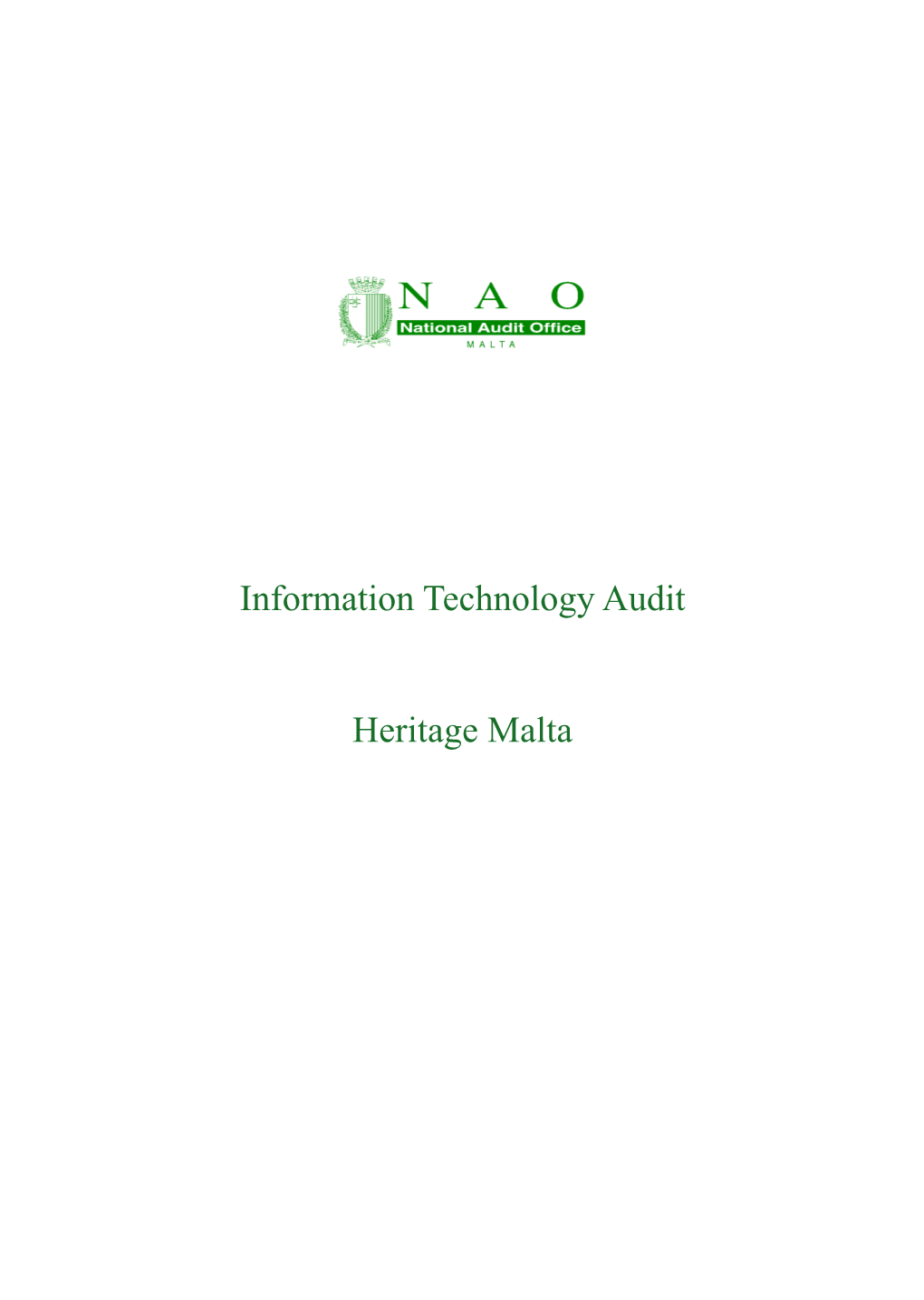 Information Technology Audit Heritage Malta