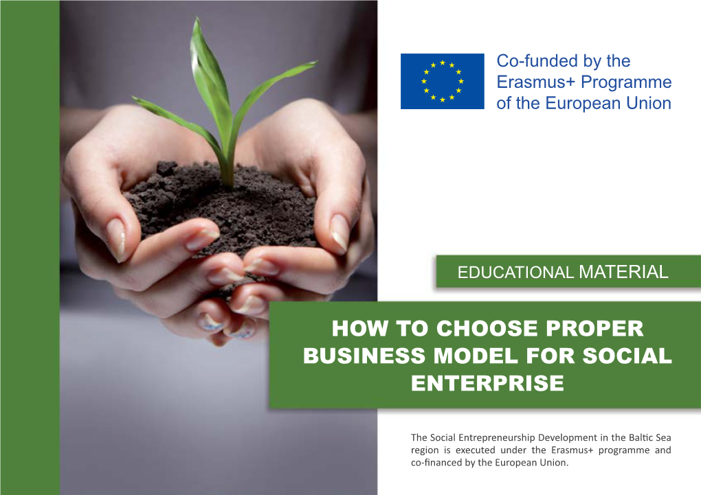 How to Choose Proper Business Model for Social Enterprise