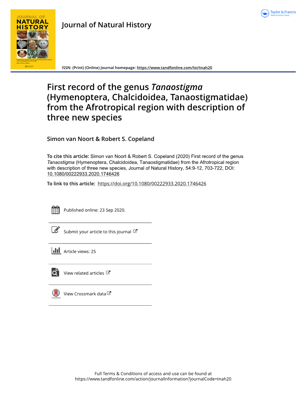 Hymenoptera, Chalcidoidea, Tanaostigmatidae) from the Afrotropical Region with Description of Three New Species