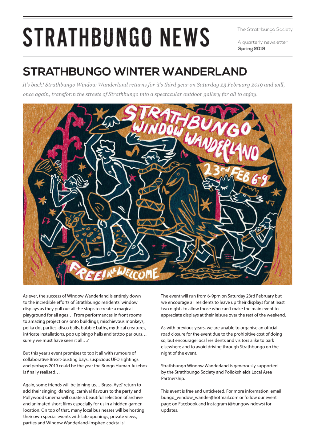 STRATHBUNGO WINTER WANDERLAND STRATHBUNGO NEEDS YOU! BREWING in the BUNGO Death of Lesley Mccallum Before Christmas (21 October 2018)