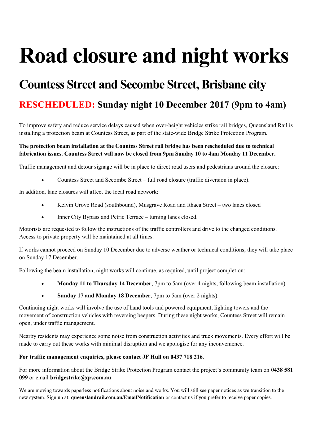 Countess Street and Secombe Street, Brisbane City