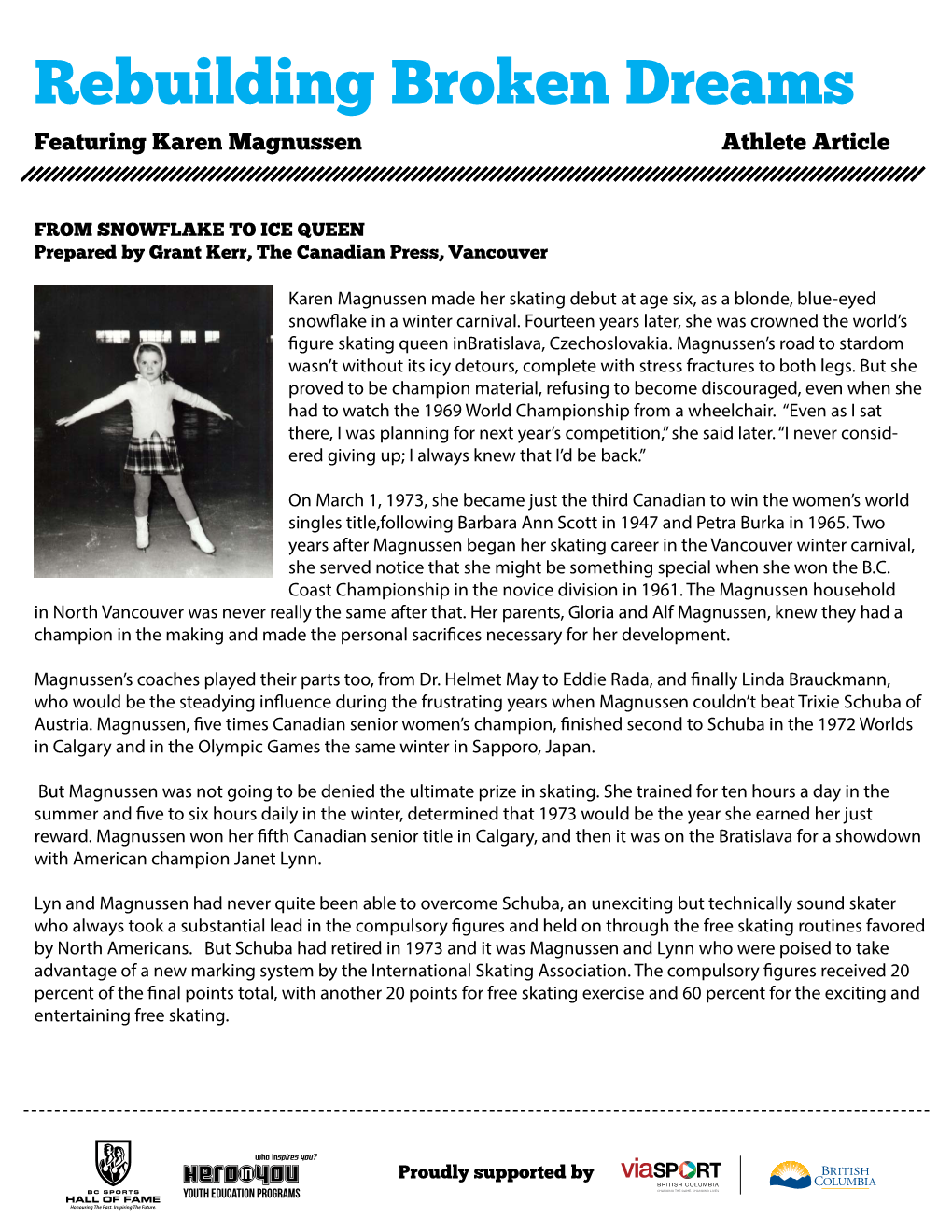 Karen Magnussen Athlete Article