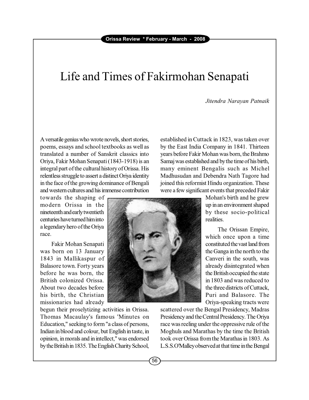 Life and Times of Fakirmohan Senapati