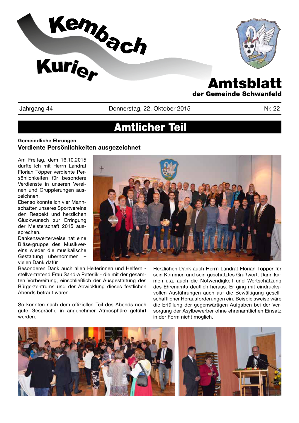 Amtsblatt Der Gemeinde Schwanfeld