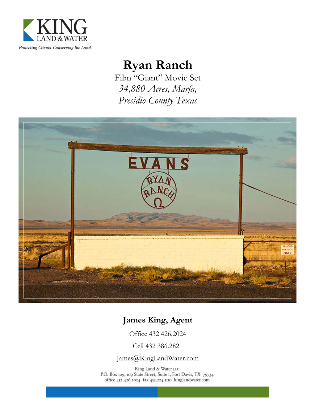 Ryan Ranch Film “Giant” Movie Set 34,880 Acres, Marfa, Presidio County Texas
