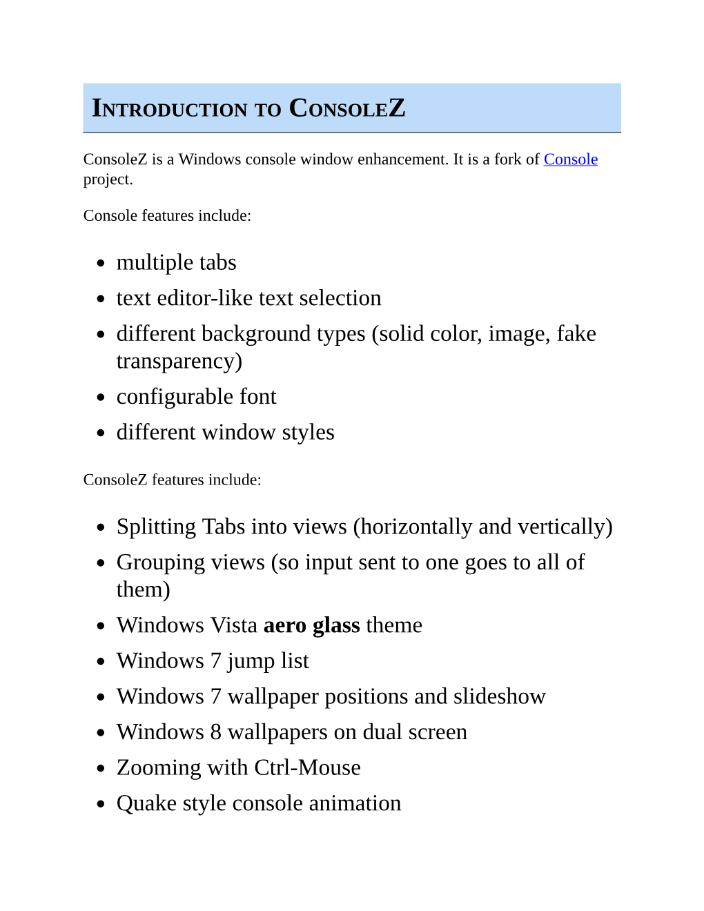 Introduction to Consolez