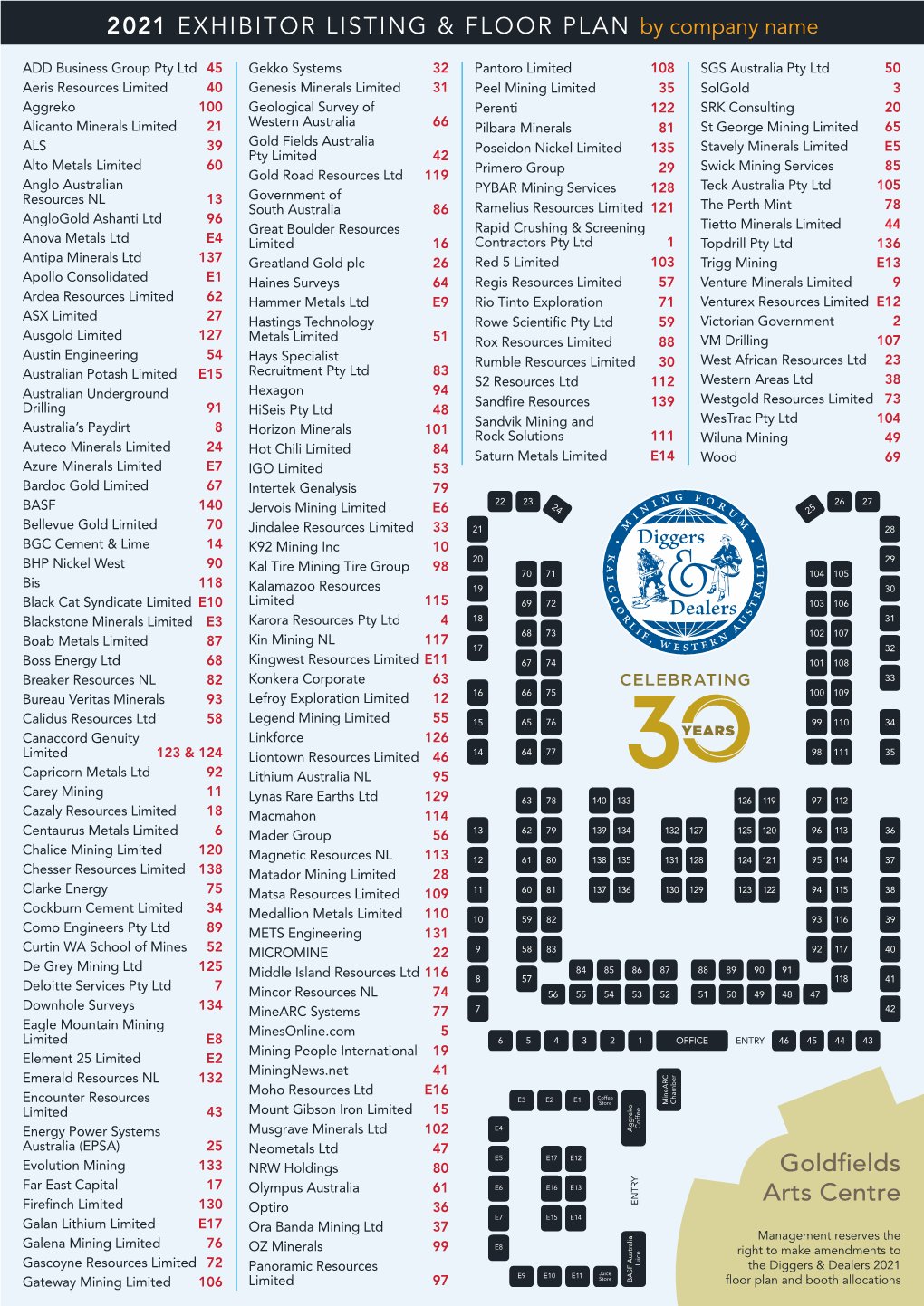 2021 EXHIBITOR LISTING & FLOOR PLAN by Company Name