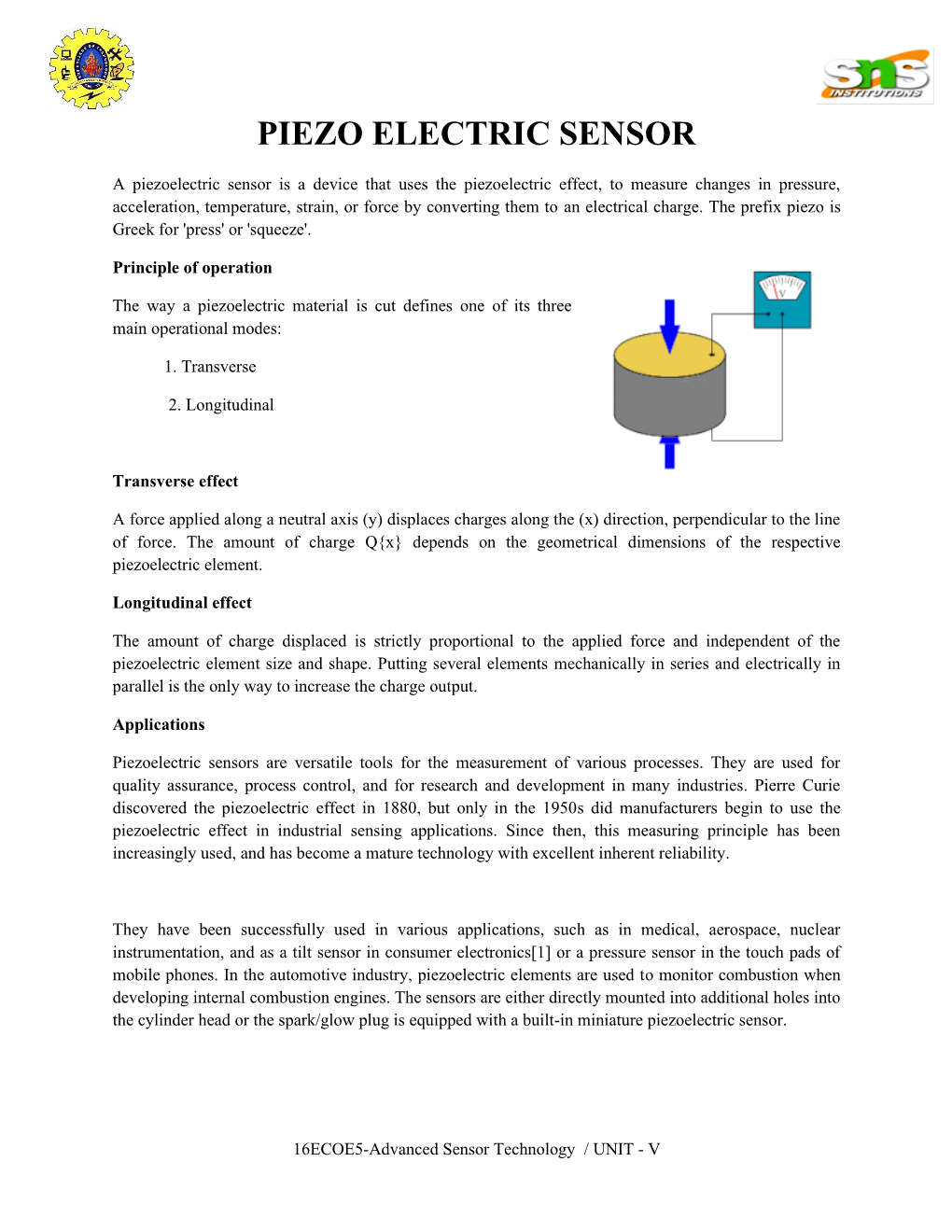 Piezo Electric Sensor