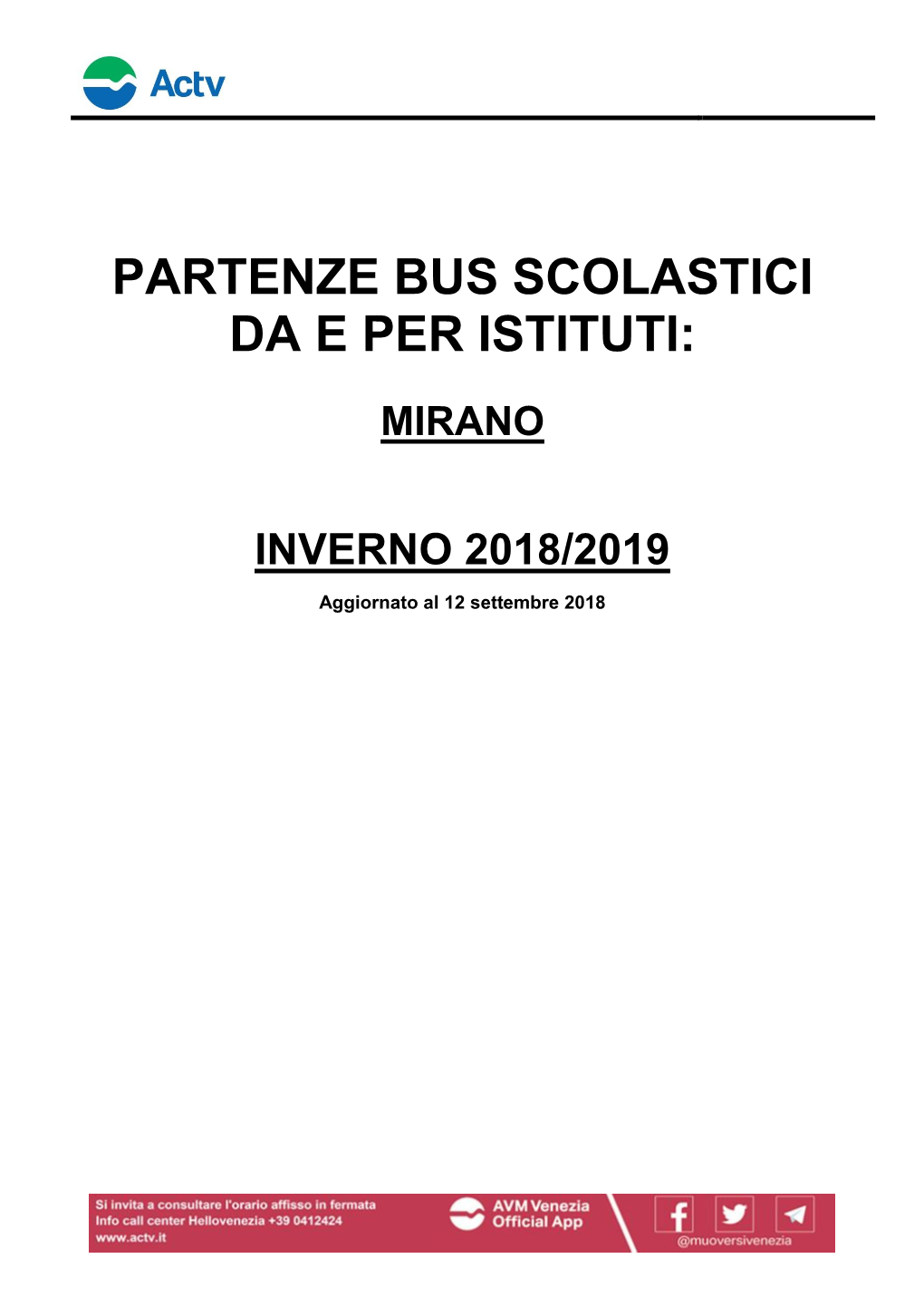 Partenze Bus Scolastici Da E Per Istituti