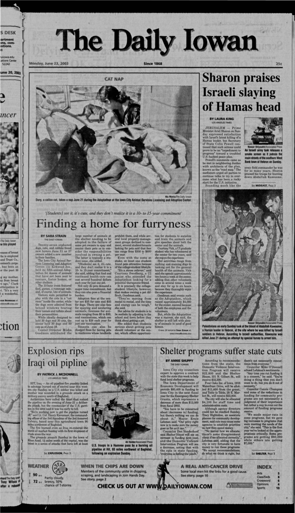 Daily Iowan (Iowa City, Iowa), 2003-06-23