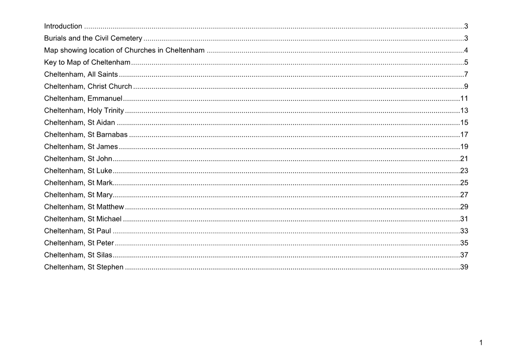 Parish Register Guide Cheltenham