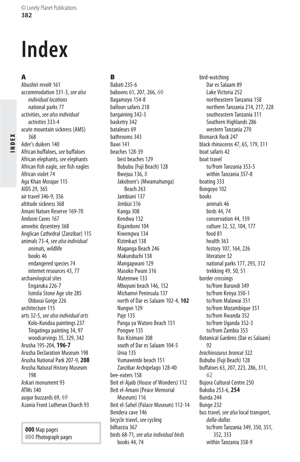 382 INDE X a Abushiri Revolt 161 Accommodation 331-3, See Also