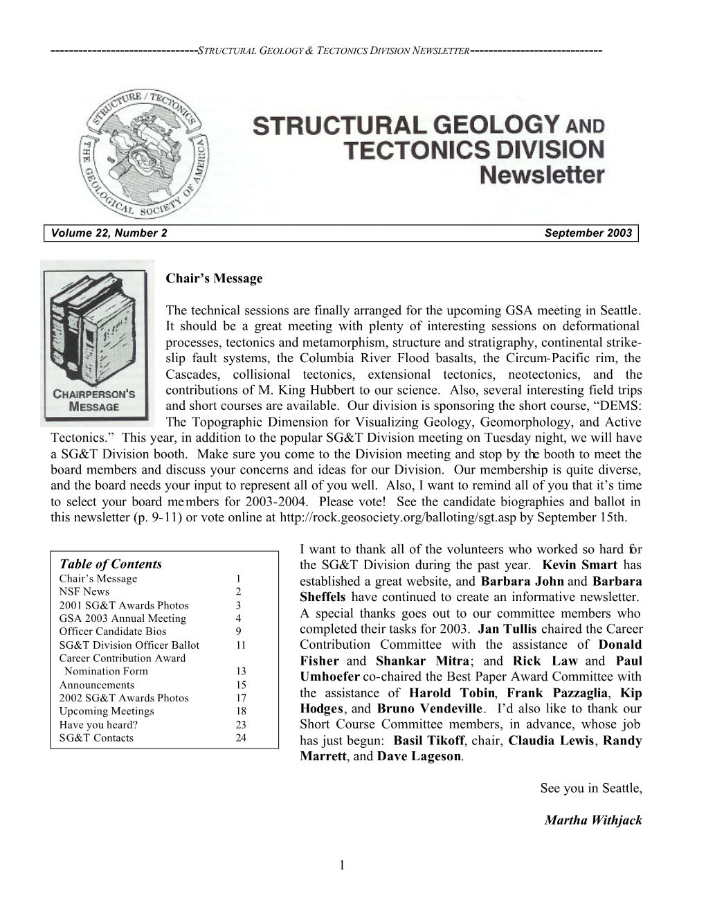 Structural Geology & Tectonics