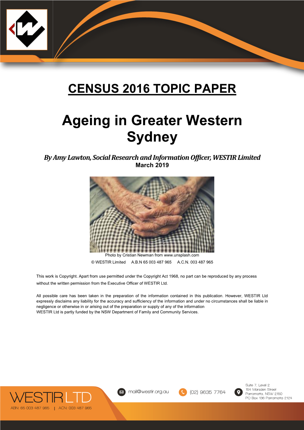 Ageing in Greater Western Sydney