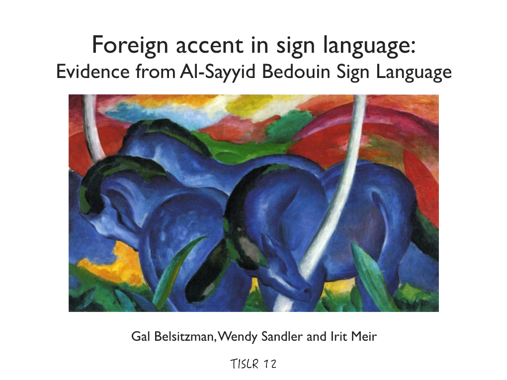 Foreignaccent TISLR12-Belsitzman Sandler Meir