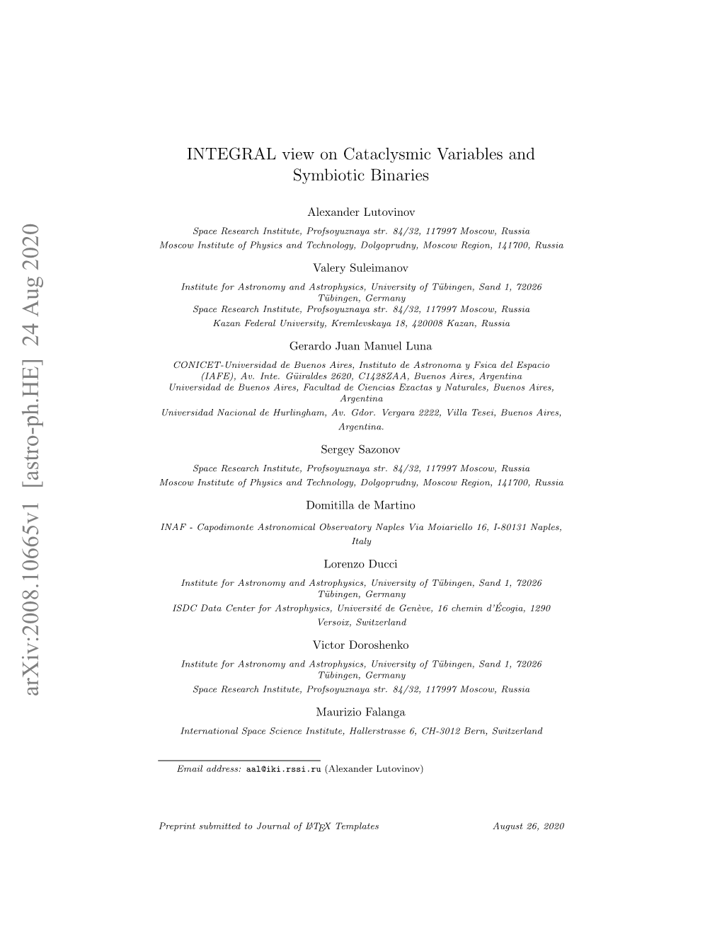 INTEGRAL View on Cataclysmic Variables and Symbiotic Binaries