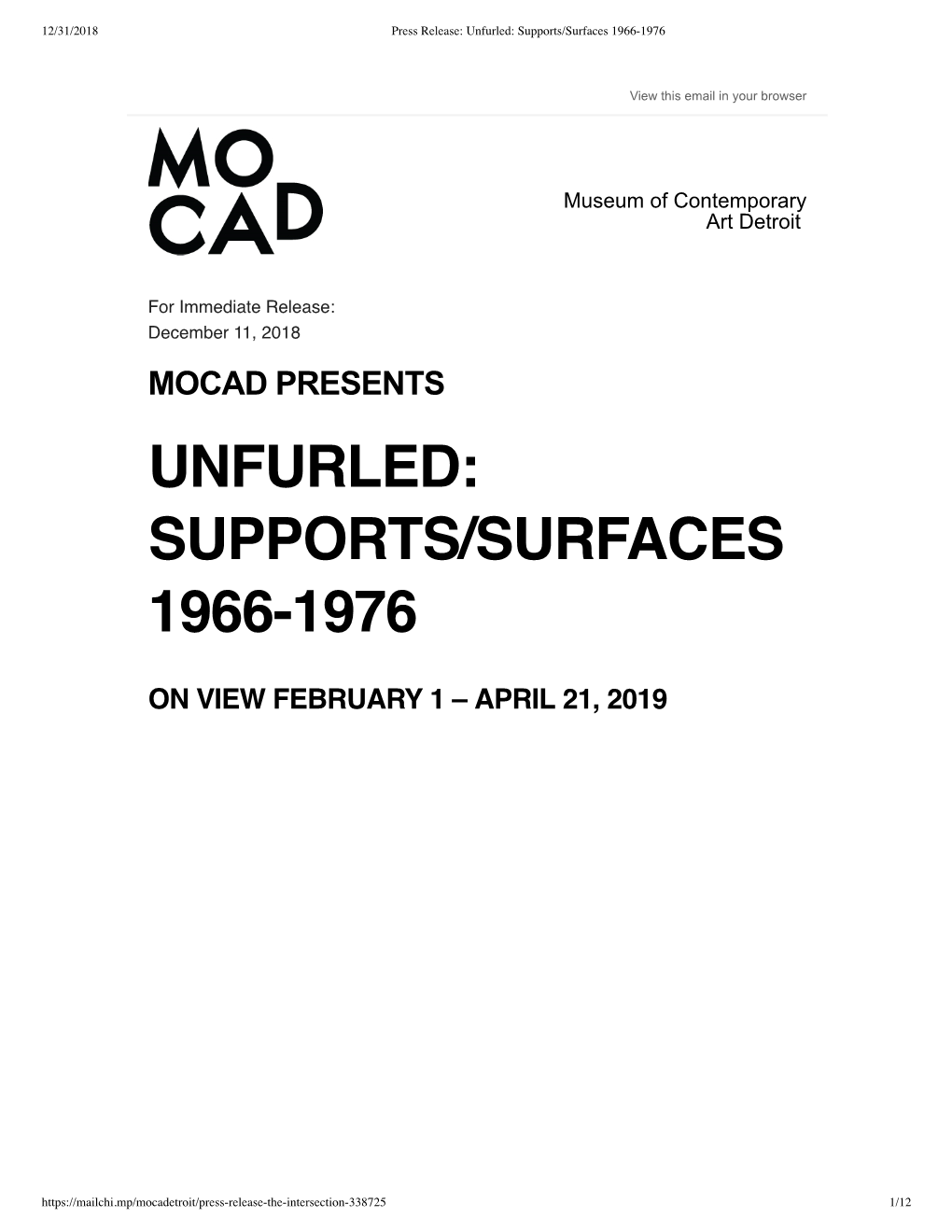 Unfurled: Supports/Surfaces 1966-1976