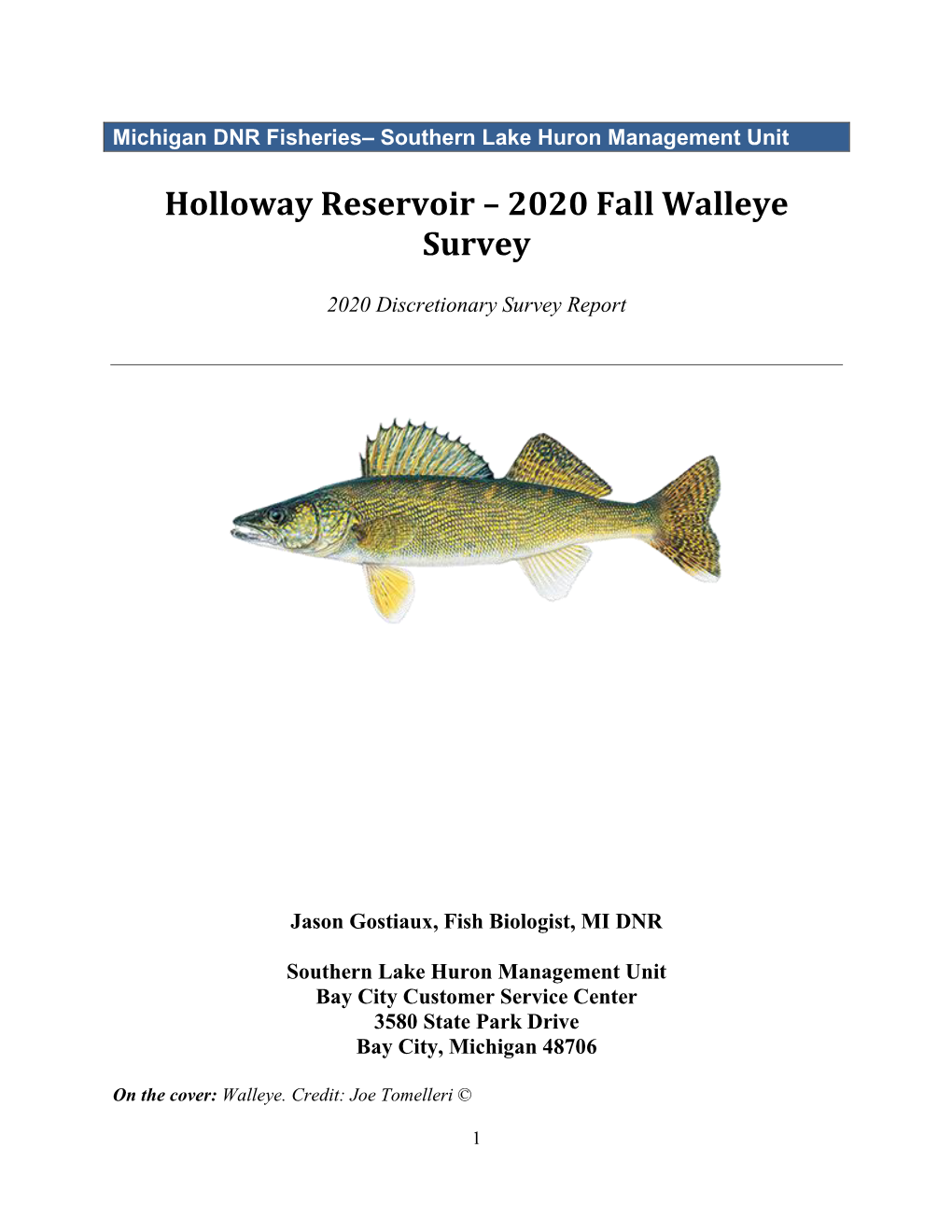 Holloway Reservoir – 2020 Fall Walleye Survey