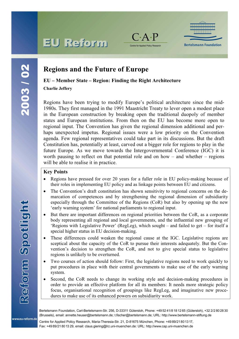 Regions and the Future of Europe