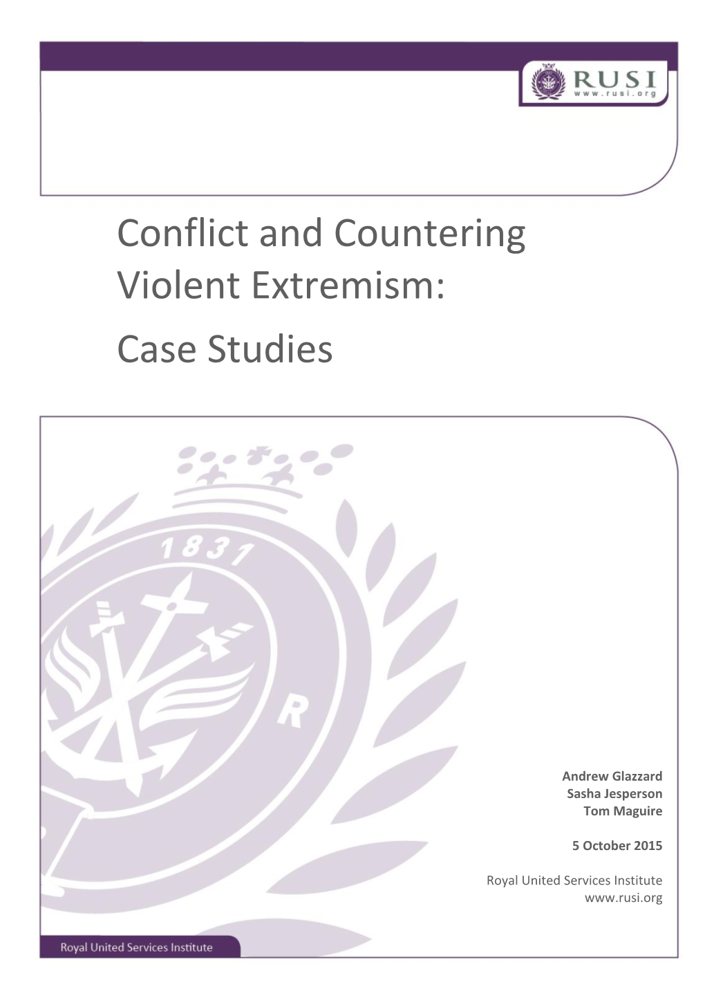 Conflict and Countering Violent Extremism: Case Studies