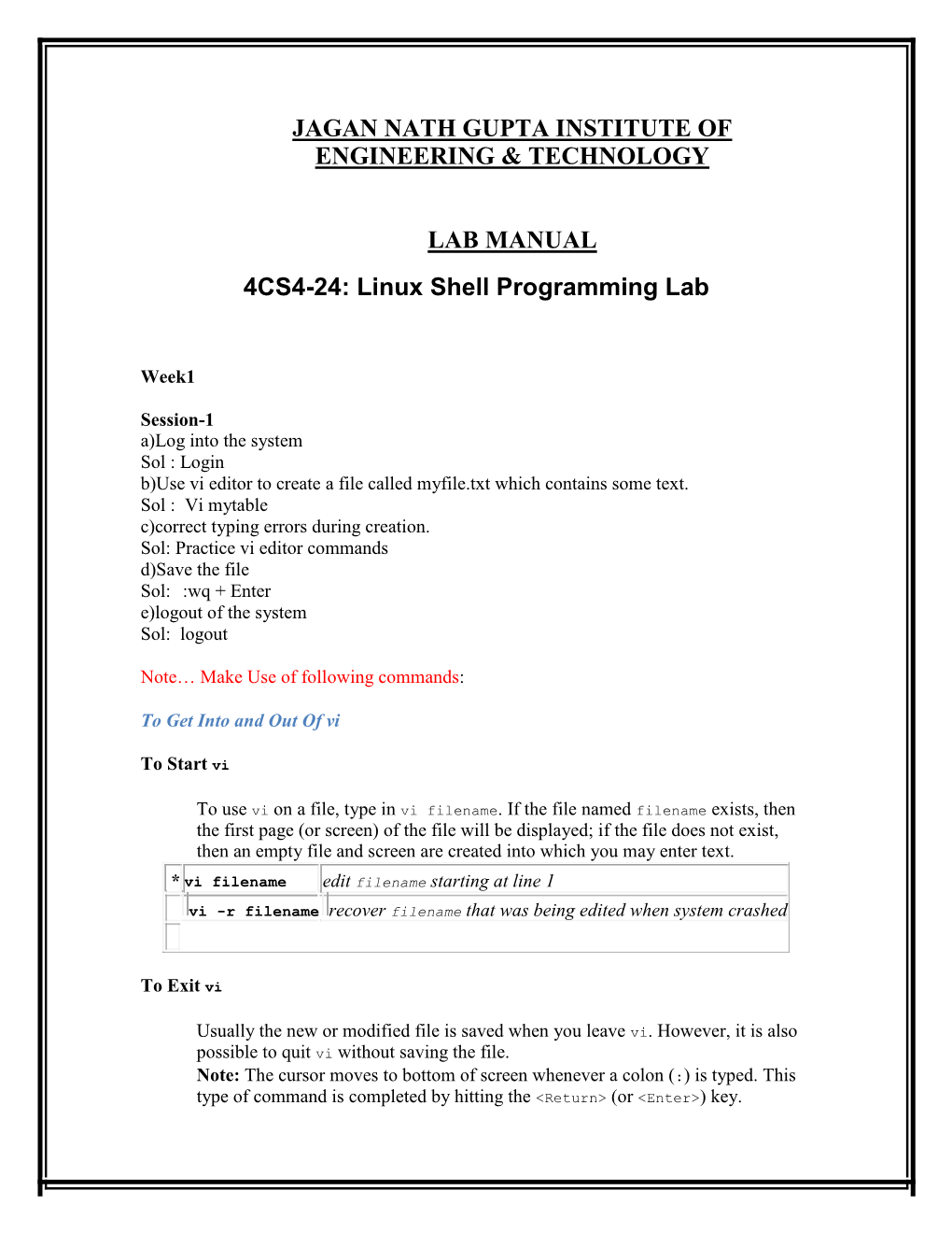 Linux Shell Programming Lab