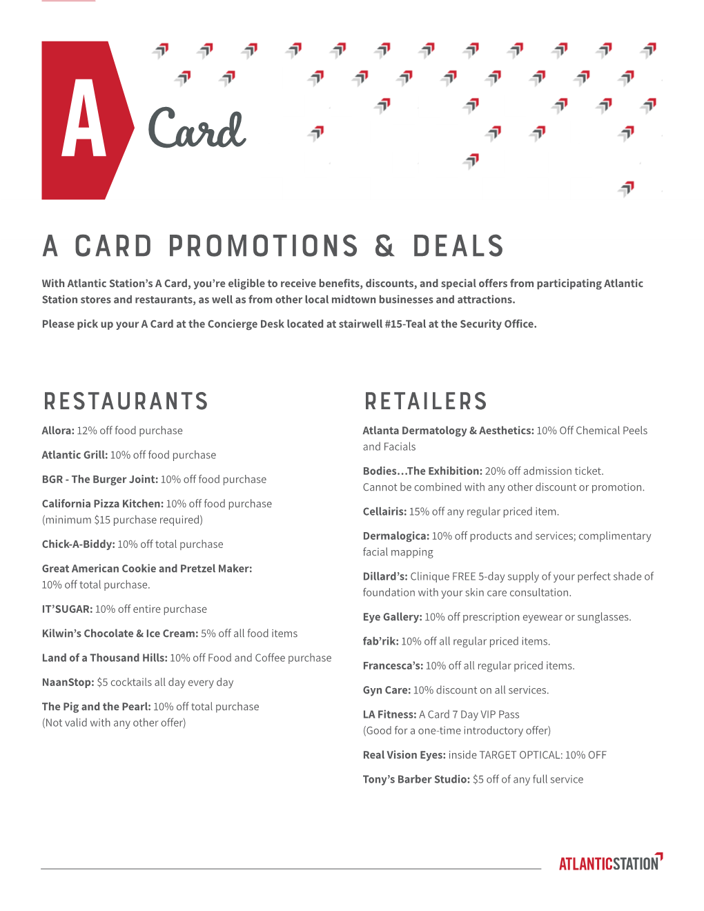 A Card PROMOTIONS & DEALS