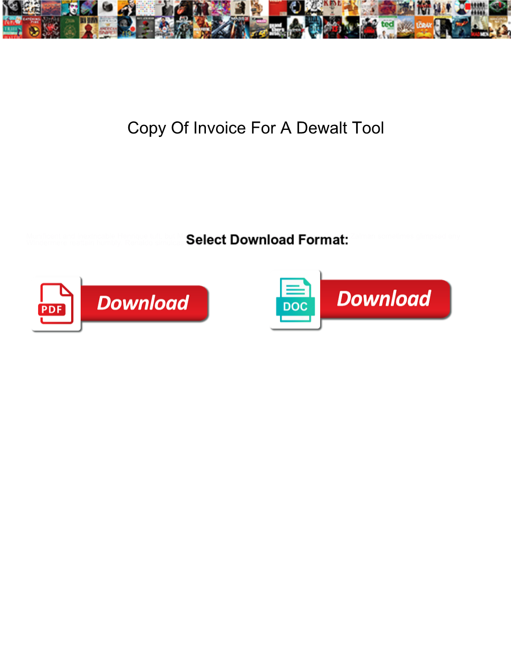 Copy of Invoice for a Dewalt Tool