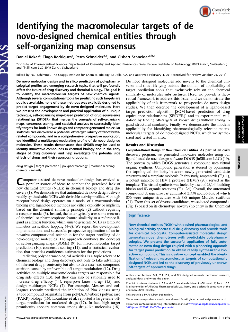 Identifying the Macromolecular Targets of De Novo-Designed Chemical Entities Through Self-Organizing Map Consensus