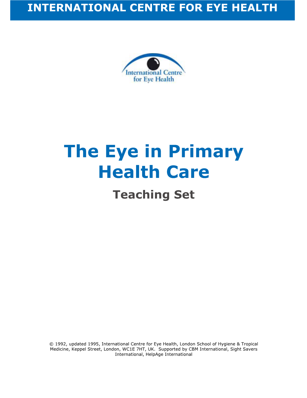 The Eye in Primary Health Care Teaching Set