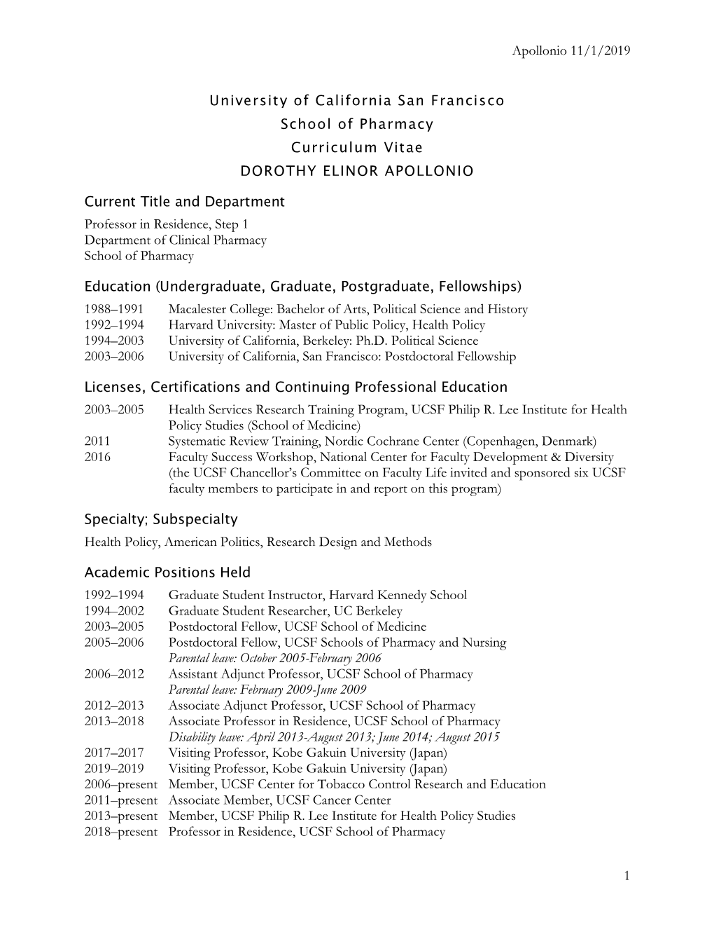 Instructions for the Use of the Department of Clinical Pharmacy