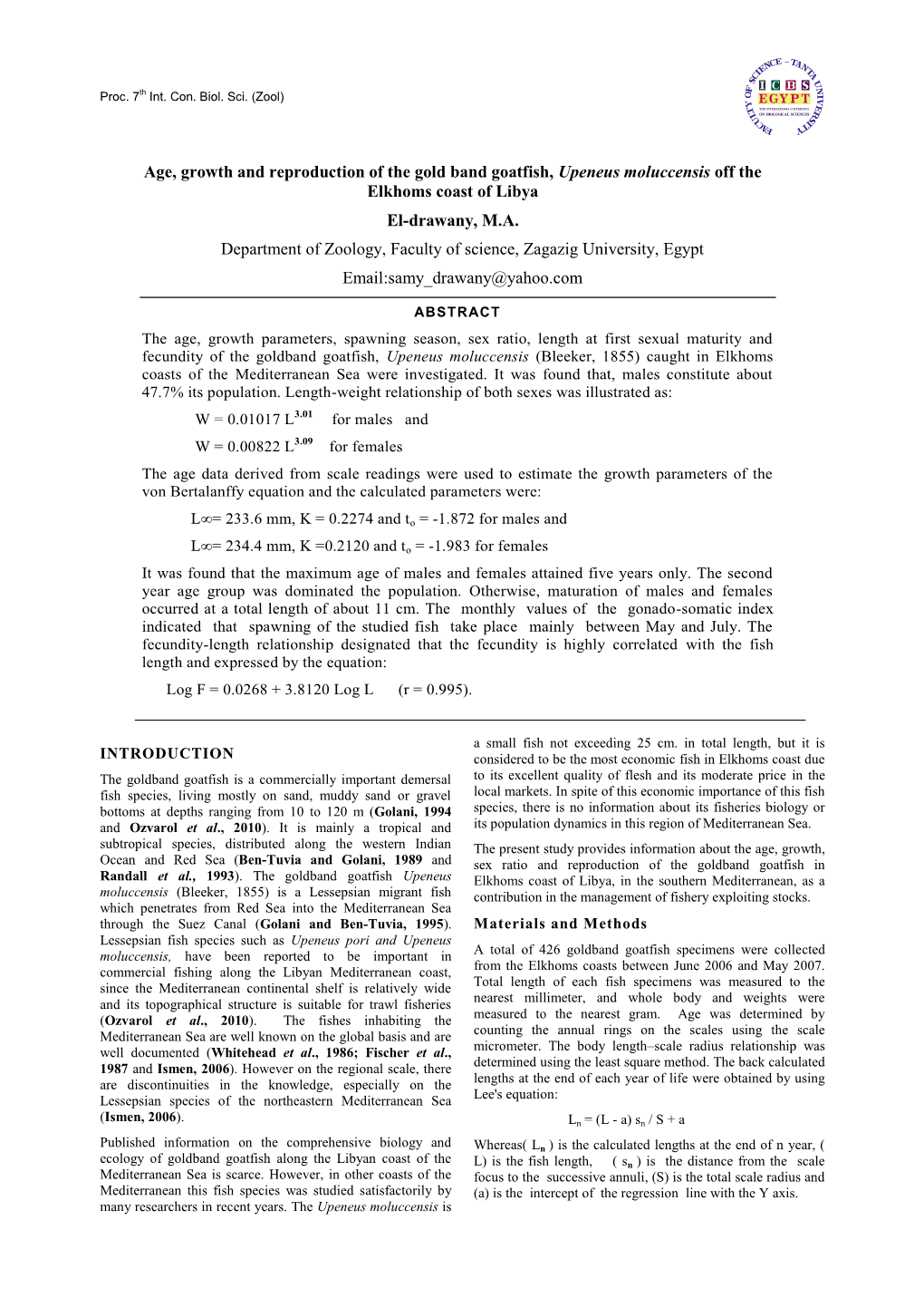 1-5-Age, Growth and Reproduction of the Gold Band Goatfish, Upeneus